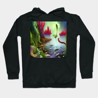 SeaScape Painting With Colorful Sea Plants Hoodie